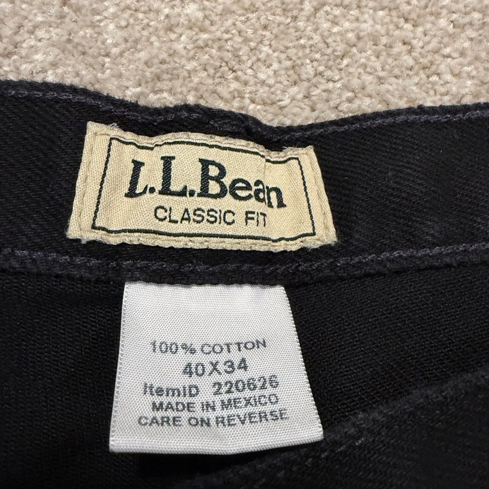 LL Bean Jeans Mens 40x34 Black Classic Fit Straight Leg Cotton Denim 220626